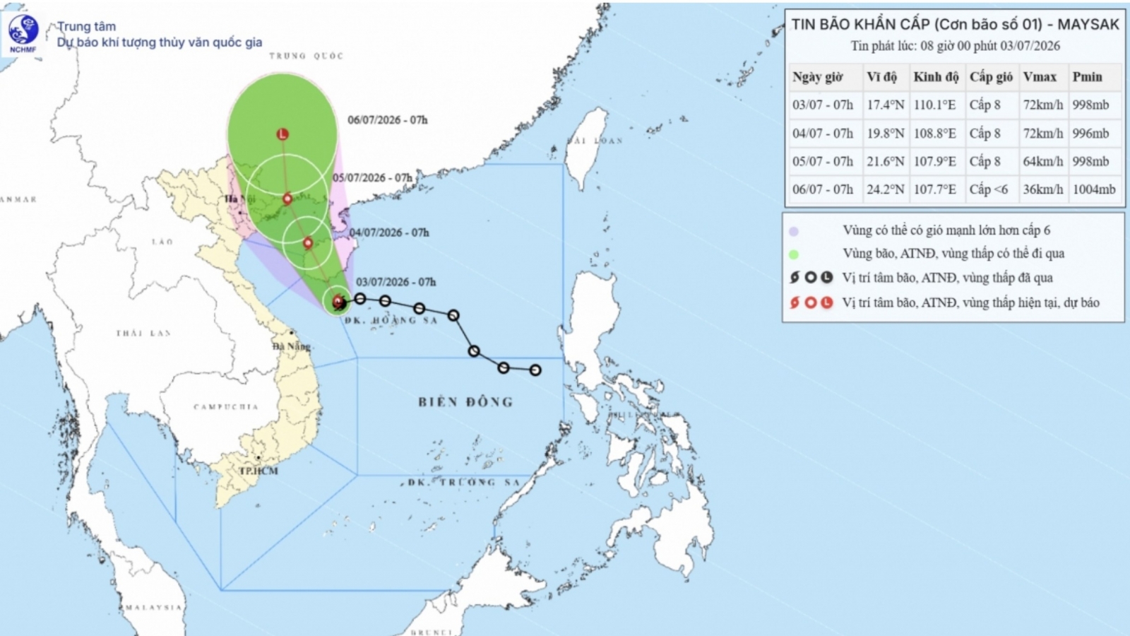 First storm of 2026 heads toward Quang Ninh, bringing heavy rain to northern Vietnam